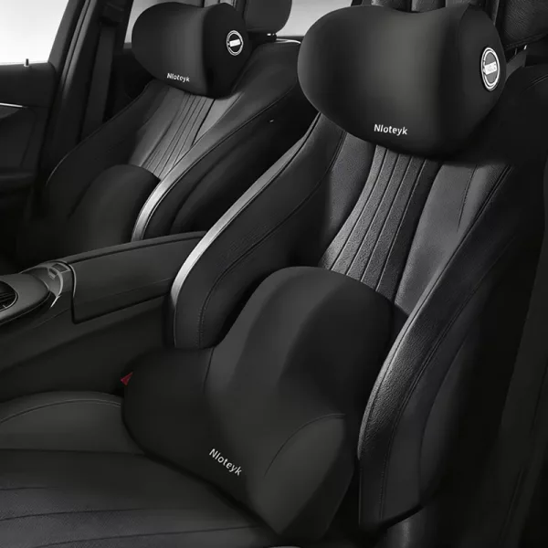 memory foam car lumbar support cushion with headrest