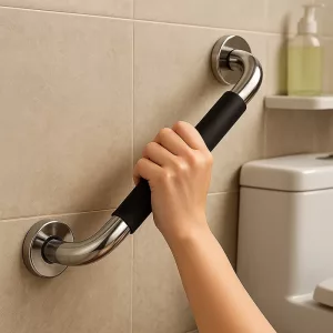 stainless steel bathroom hand rail, bathroom grab rail, bathroom grab bar, shower hand rail, shower safety bar, toilet rails, bathroom safety bars