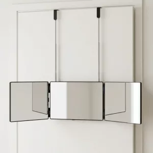 trifold mirror, foldable vanity mirror, telescopic mirror, adjustable vanity mirror, portable vanity mirror, trifold vanity mirror