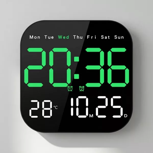 led digital wall clock, digital wall clock with temperature
